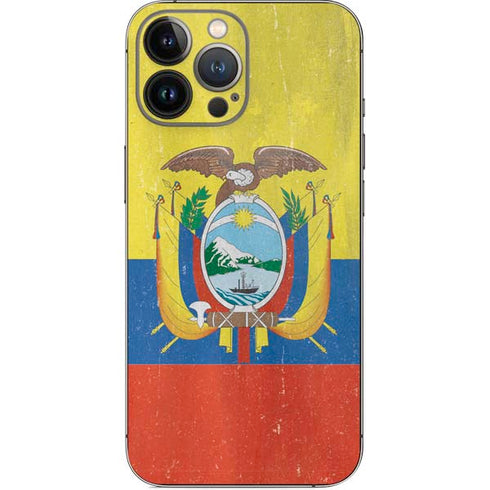 Ecuador Flag Distressed iPhone 13 Pro Max Skin